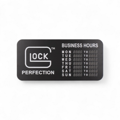 Glock LED Sign Horizontal with business hours display