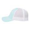 Side view of the teal GLOCK Girl hat with white mesh back and white embroidered GLOCK Girl logo.
